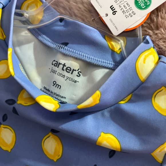 Carters Blue with Lemons long sleeve bathing suit - Picture 2 of 3
